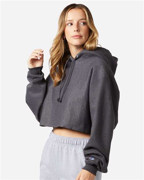 Champion-RW01W-Women's Reverse Weave® Hooded Cropped Sweatshirt - Image 6