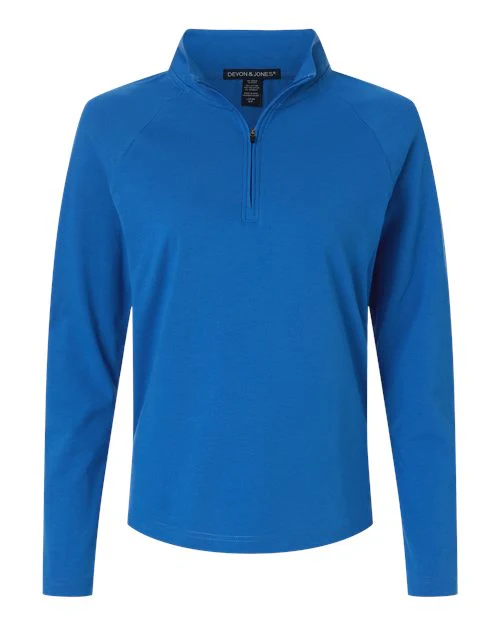 Devon & Jones-DG402W-Women's Seaton Pebble Textured Quarter-Zip Pullover - Image 4
