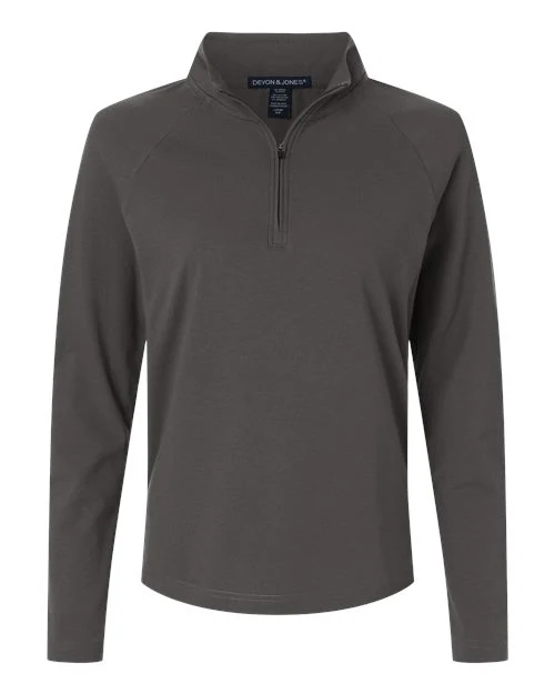Devon & Jones-DG402W-Women's Seaton Pebble Textured Quarter-Zip Pullover - Image 5