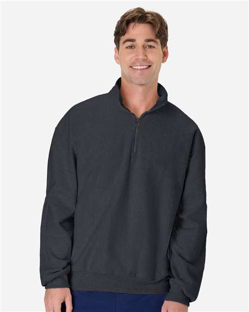 Hanes-OG900-Men's Beefy® Sweats Premium Heavyweight Quarter-Zip Sweatshirt - Image 14
