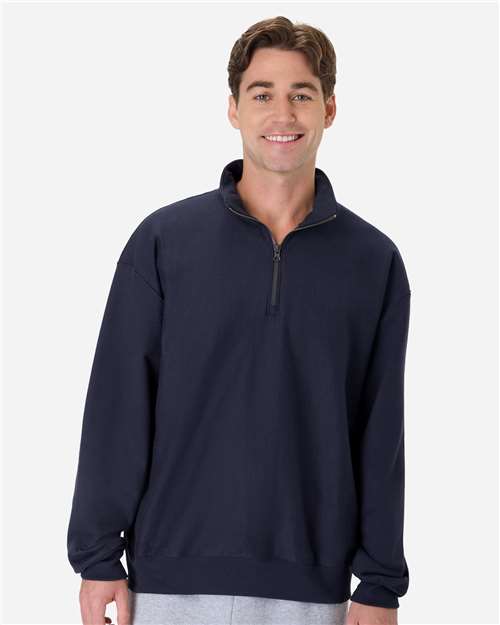 Hanes-OG900-Men's Beefy® Sweats Premium Heavyweight Quarter-Zip Sweatshirt - Image 8