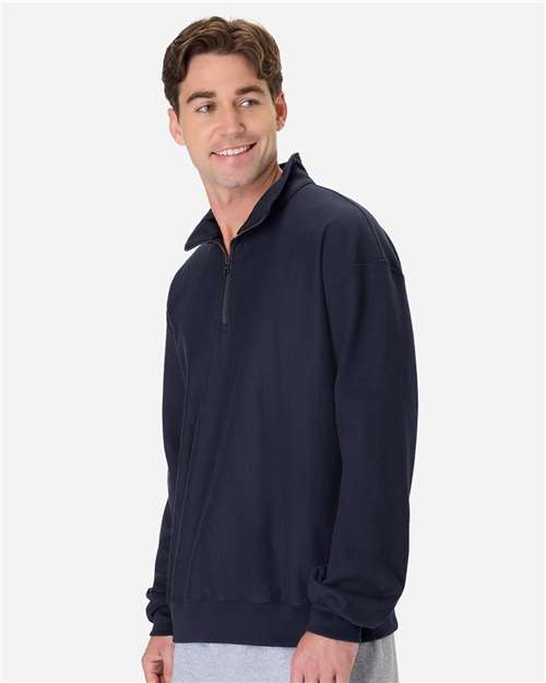 Hanes-OG900-Men's Beefy® Sweats Premium Heavyweight Quarter-Zip Sweatshirt - Image 9