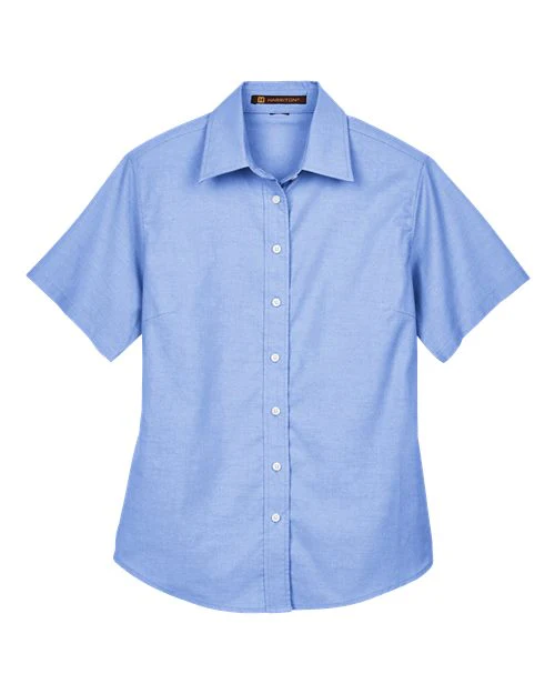 Harriton-M600SW-Women's Stain-Release Short Sleeve Oxford Shirt - Image 2