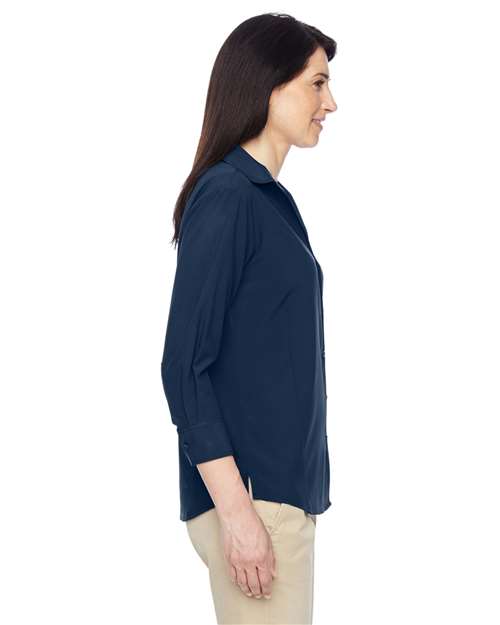 Harriton-M610W-Women's Paradise Three-Quarter Pullover Sleeve Performance Shirt - Image 3