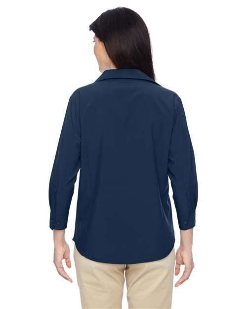 Harriton-M610W-Women's Paradise Three-Quarter Pullover Sleeve Performance Shirt - Image 4