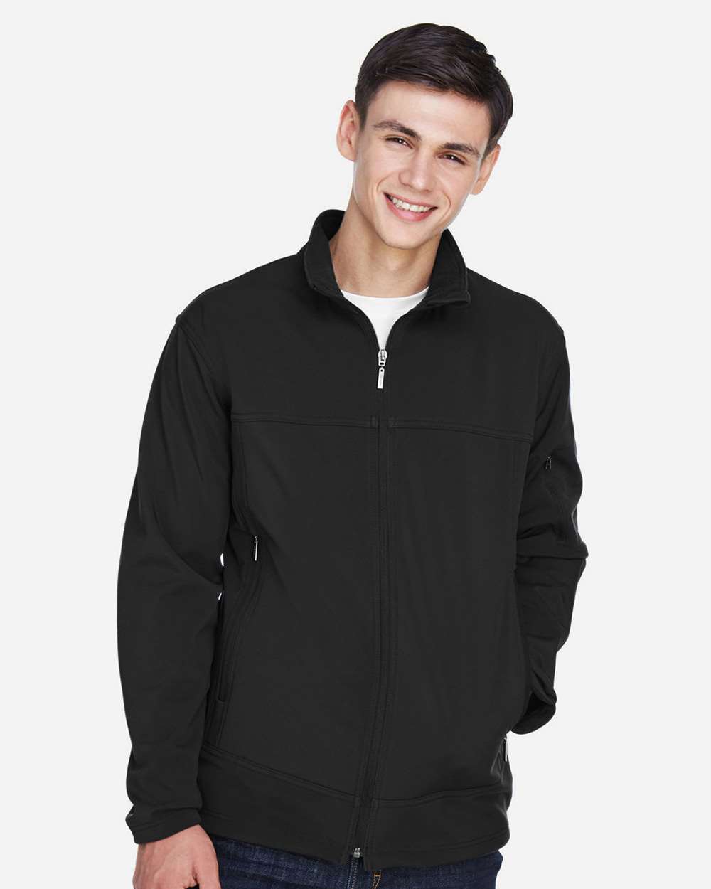 North End-88099-Men's Three layer Fleece Performance Soft Shell Jacket - Image 4