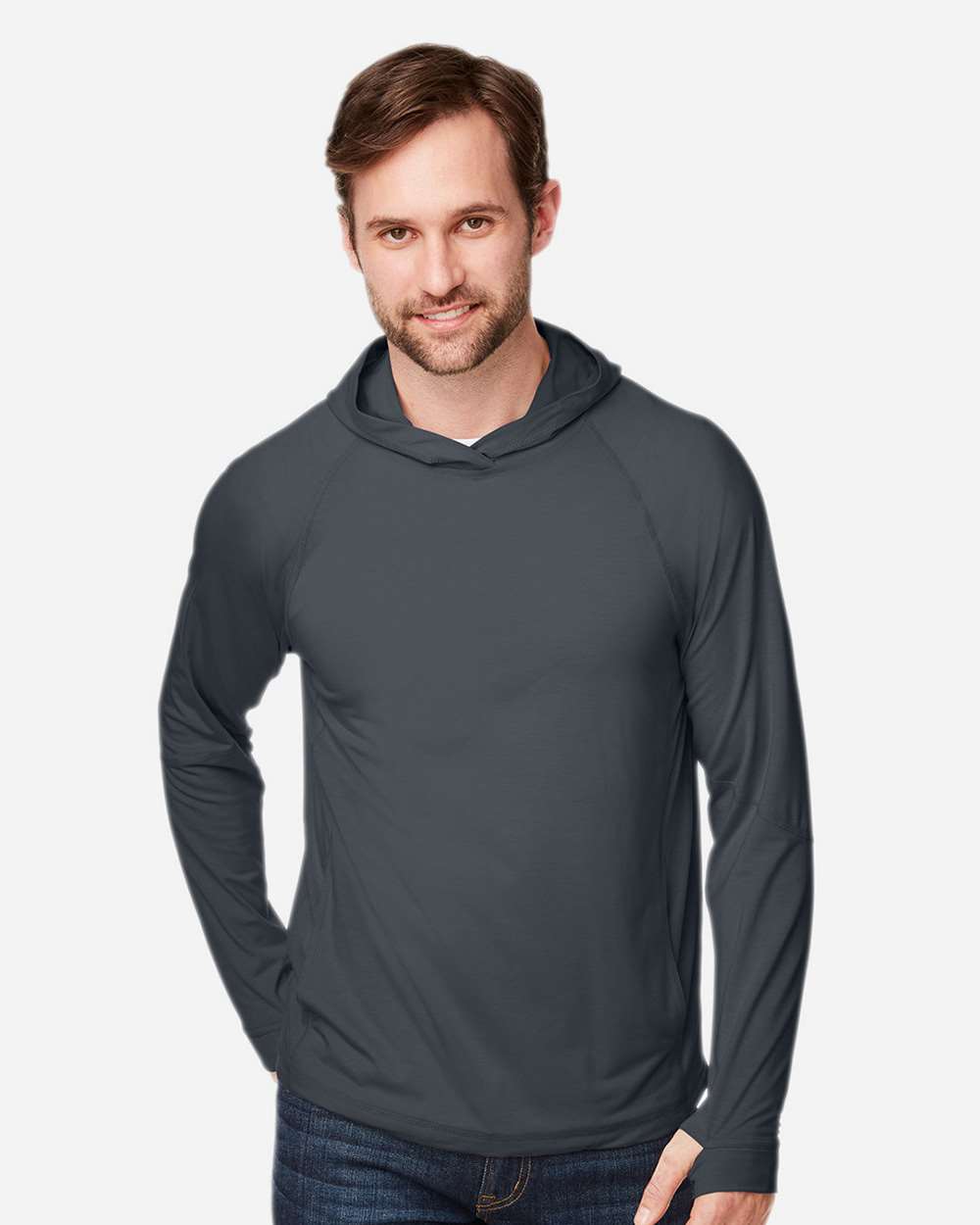 North End-NE105-Unisex JAQ Stretch Performance Hooded Long Sleeve T-Shirt - Image 11