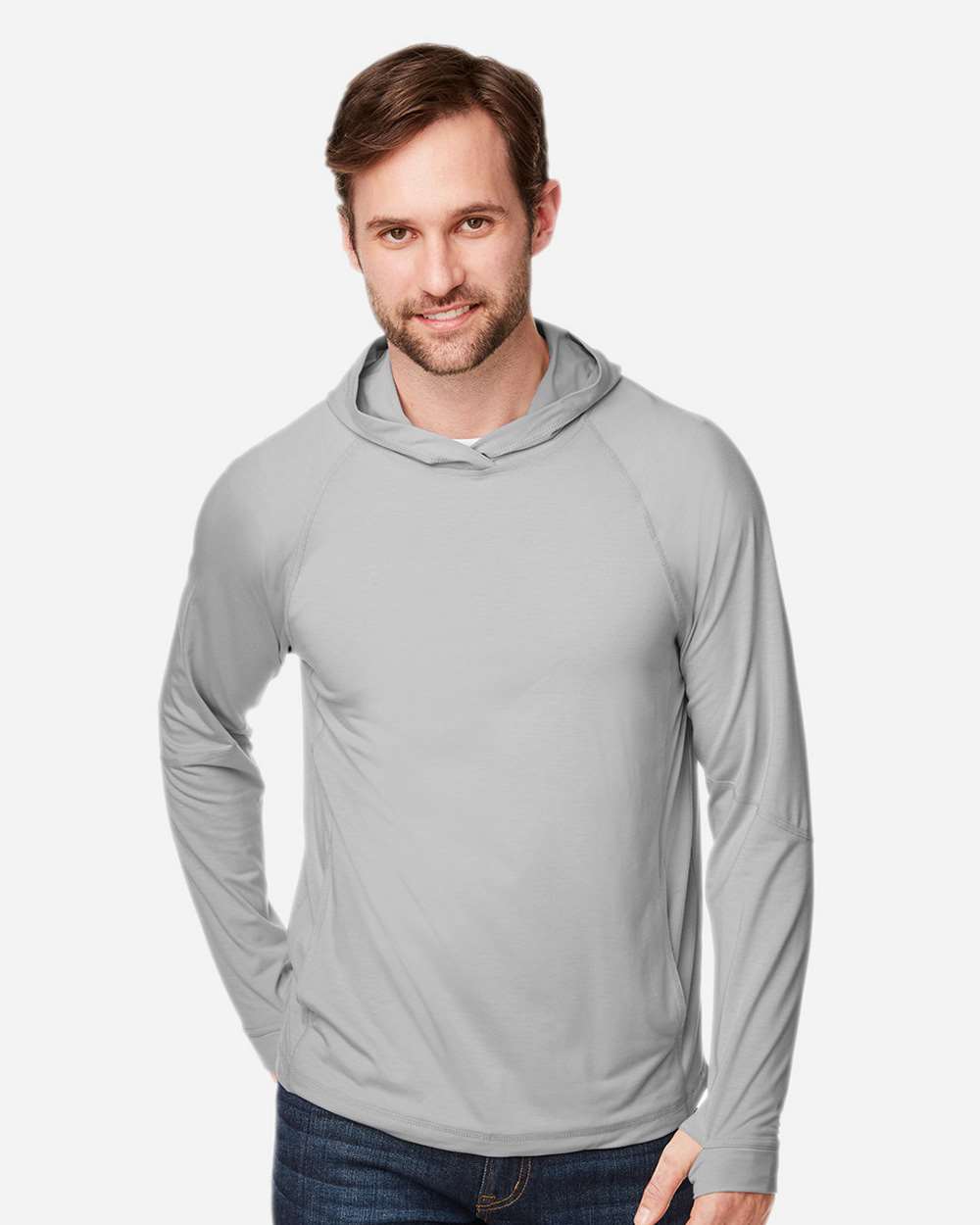 North End-NE105-Unisex JAQ Stretch Performance Hooded Long Sleeve T-Shirt - Image 23