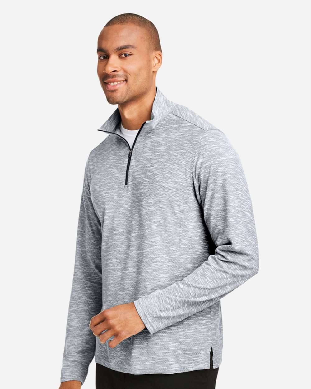 North End-NE415-Men's Eclipse Jacquard Quarter-Zip Pullover - Image 6