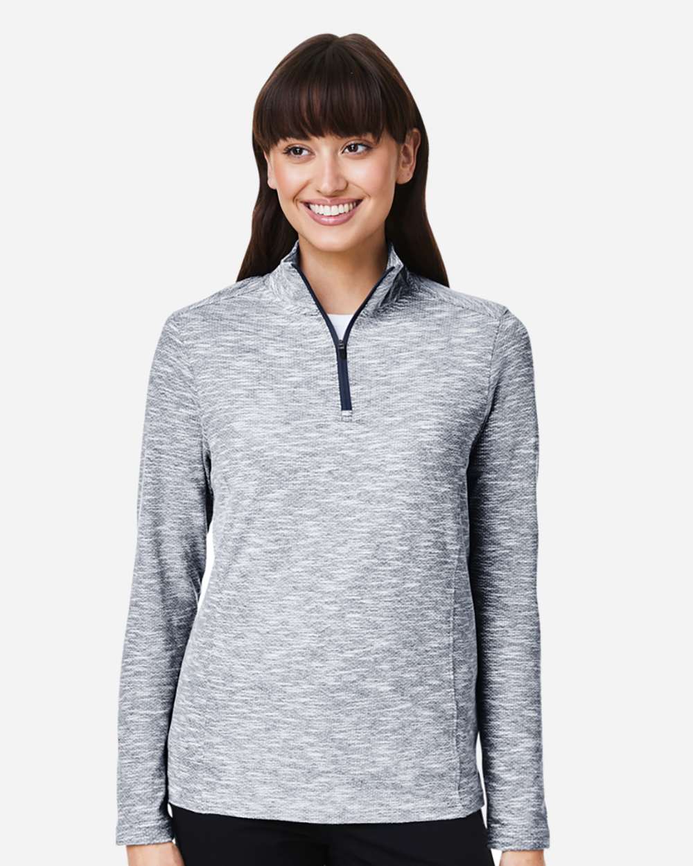 North End-NE415W-Women's Eclipse Jacquard Quarter-Zip Pullover - Image 5