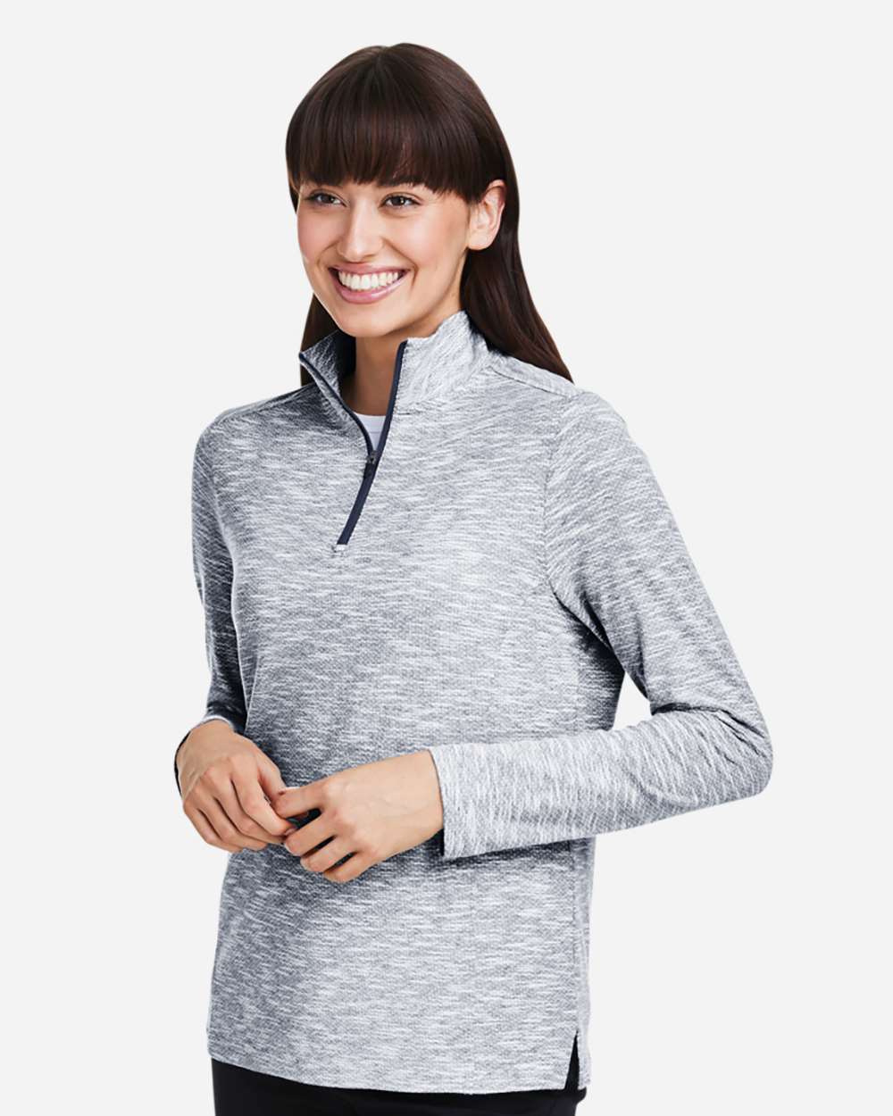 North End-NE415W-Women's Eclipse Jacquard Quarter-Zip Pullover - Image 6