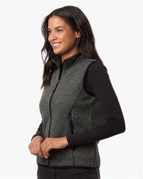 North End-NE731W-Women's Jasper Jacquard Fleece Vest - Image 6