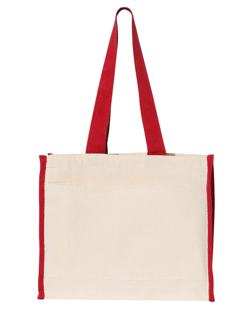 Q-Tees-Q1100-14L Tote with Contrast-Color Handles