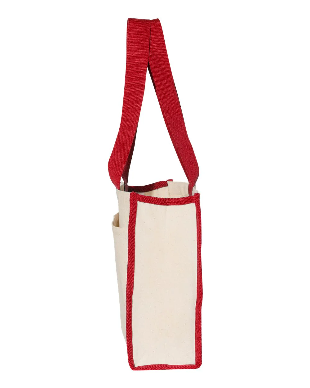 Q-Tees-Q1100-14L Tote with Contrast-Color Handles - Image 4