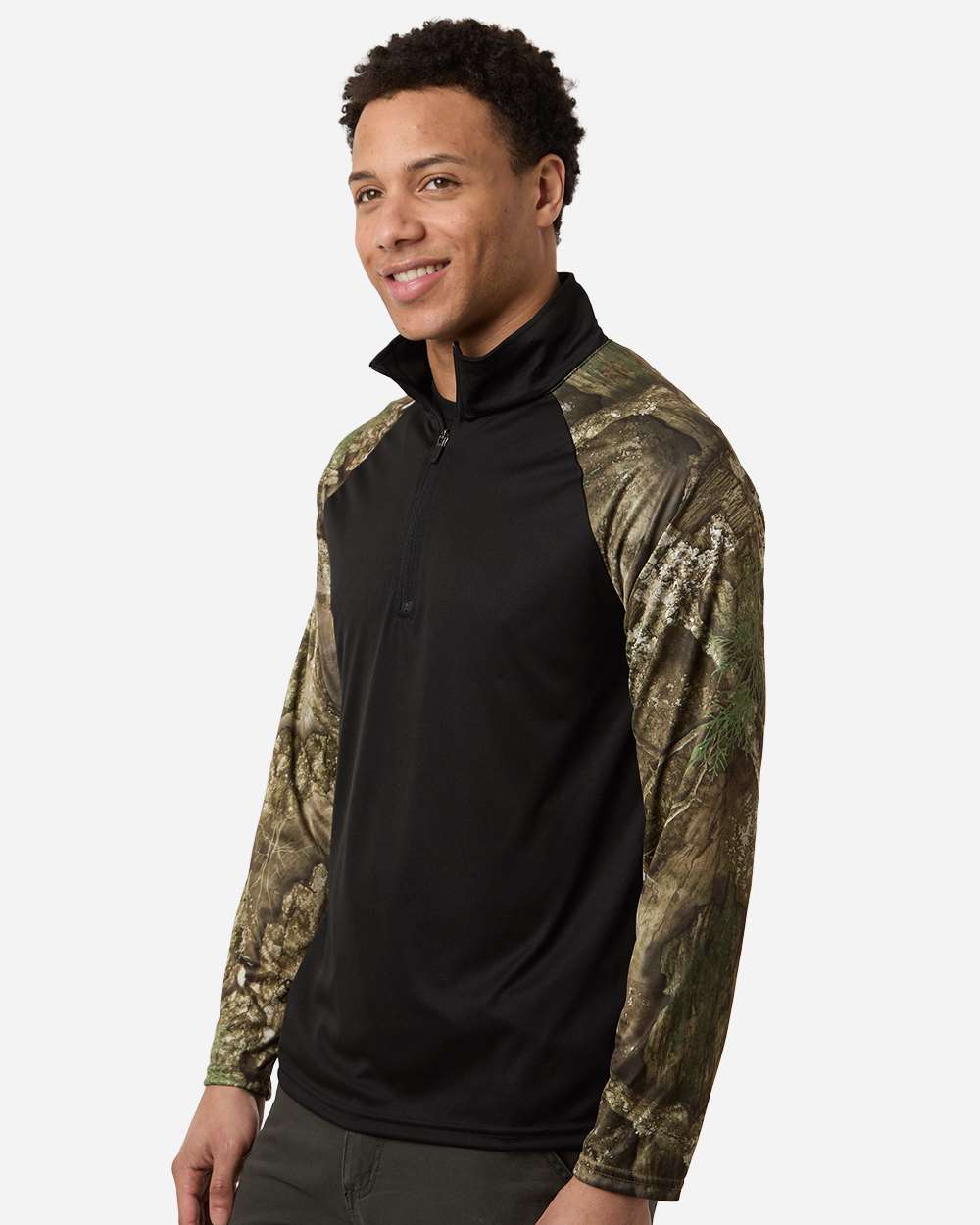 RealTree-RT5703-Unisex Realtree® Performance Colorblocked Quarter-Zip Pullover - Image 6