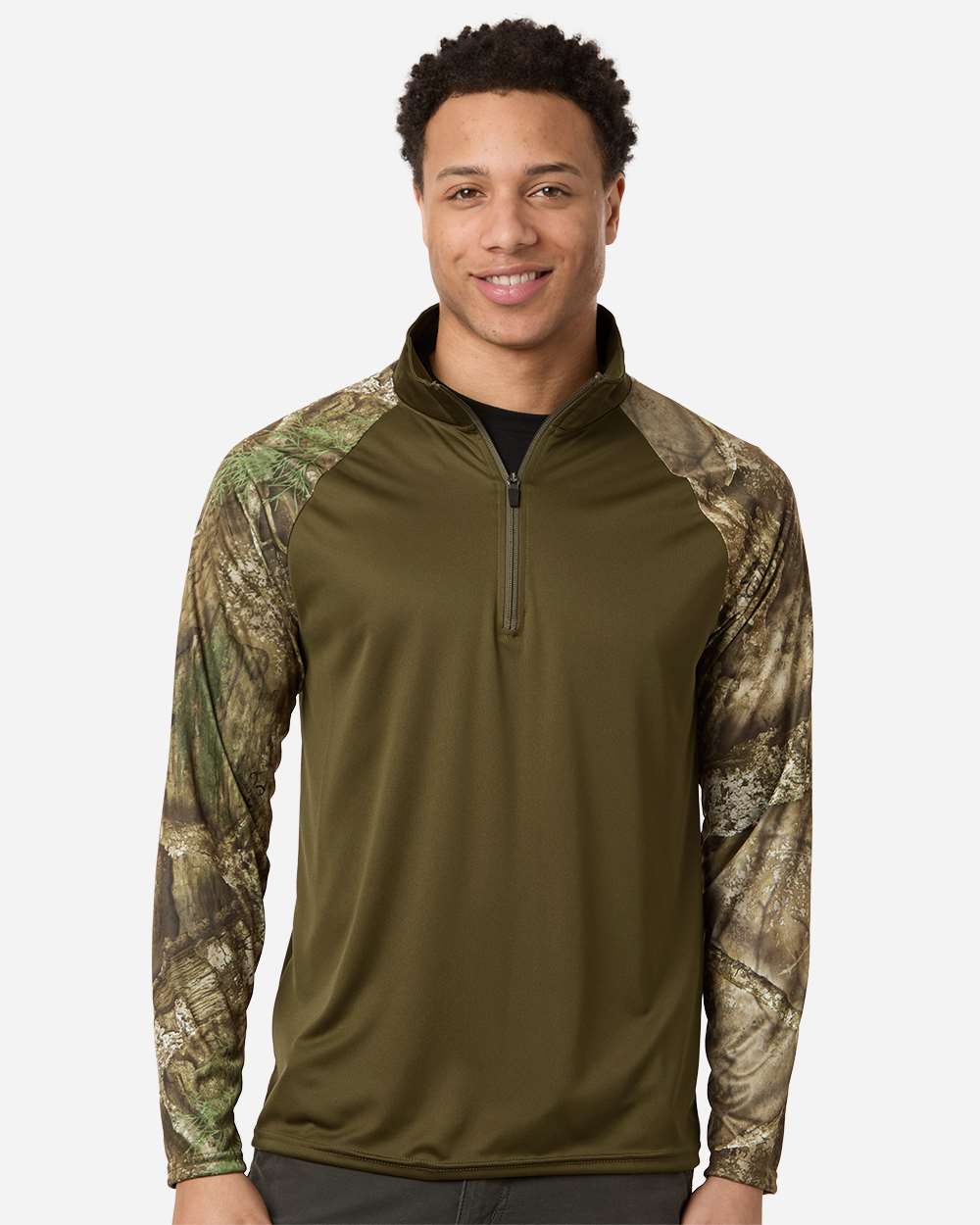 RealTree-RT5703-Unisex Realtree® Performance Colorblocked Quarter-Zip Pullover - Image 8